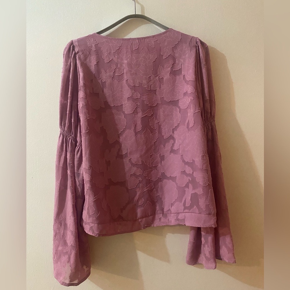 Dark dusty pink small blouse with flowery design